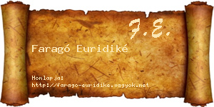 Faragó Euridiké névjegykártya